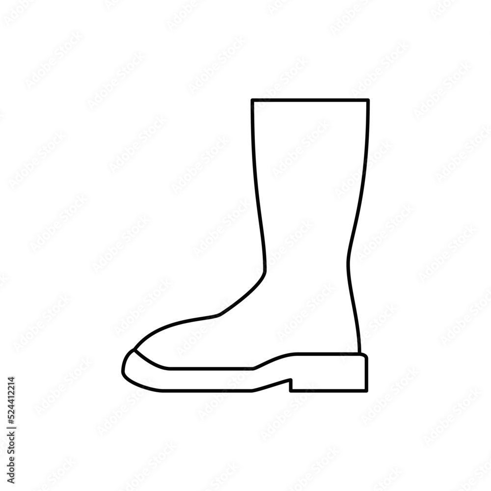 Boots footwear icon in line style icon, isolated on white background Boots footwear icon in line style icon, isolated on white background