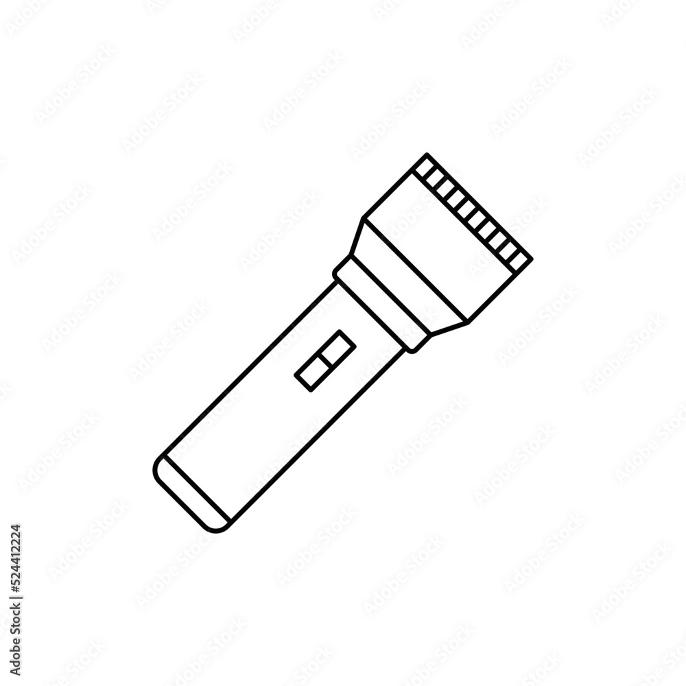 Flashlight lamp, spotlight icon in line style icon, isolated on white background Flashlight lamp, spotlight icon in line style icon, isolated on white background
