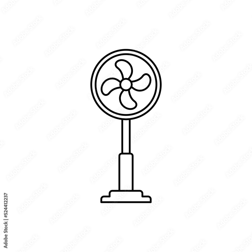 Pedestal fan icon in line style icon, isolated on white background Pedestal fan icon in line style icon, isolated on white background