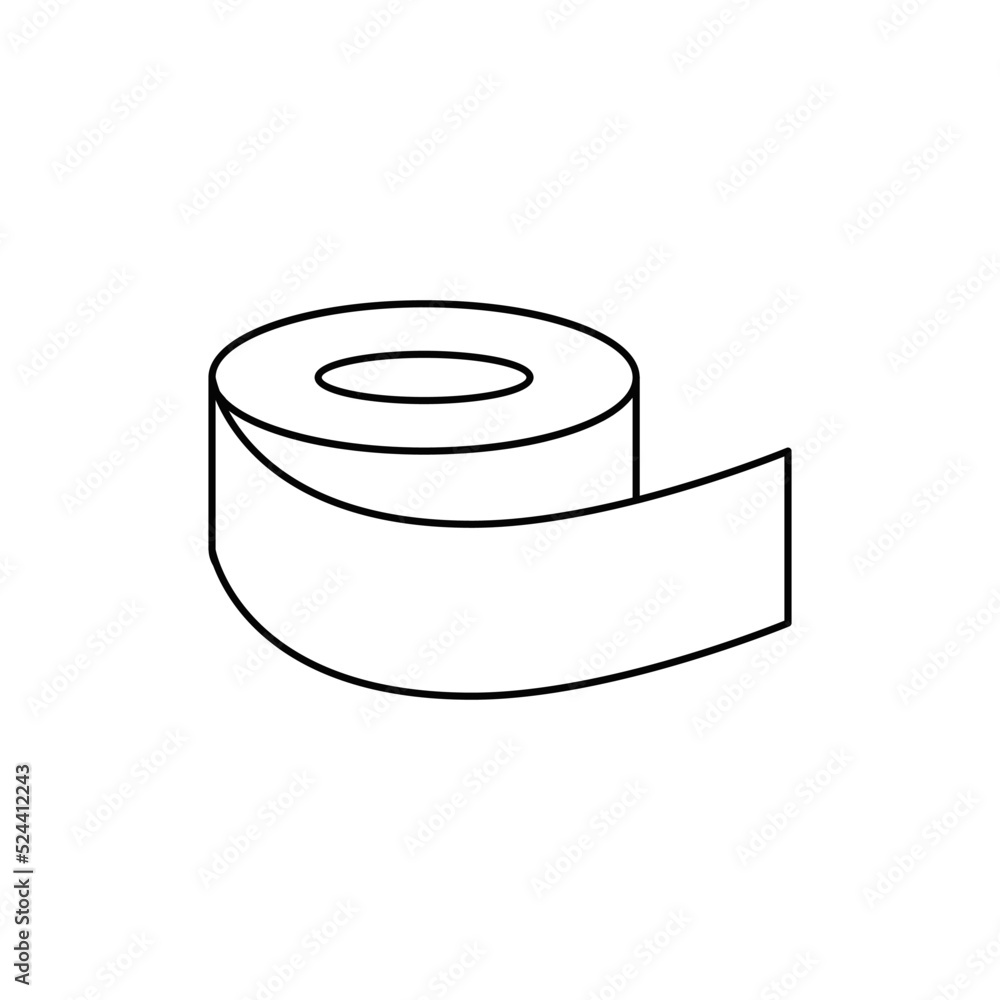 Adhesive tape icon in line style icon, isolated on white background Adhesive tape icon in line style icon, isolated on white background