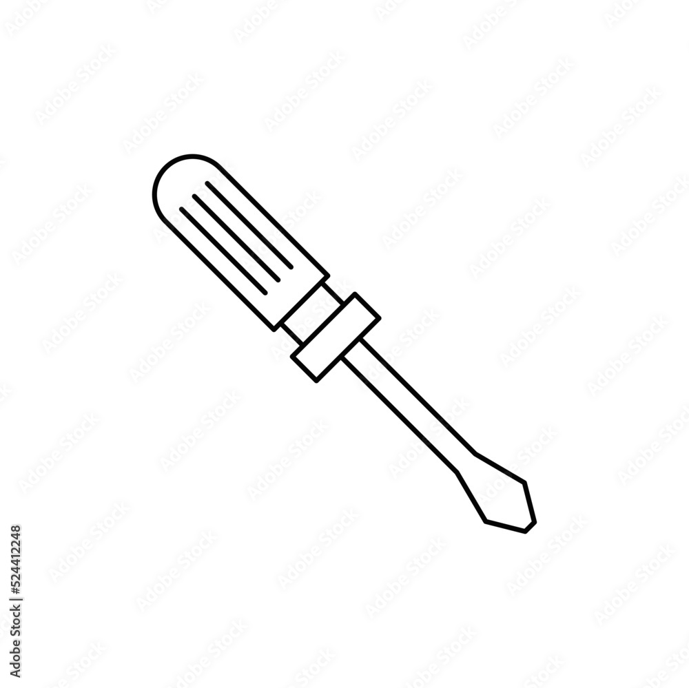 screwdriver icon in line style icon, isolated on white background screwdriver icon in line style icon, isolated on white background