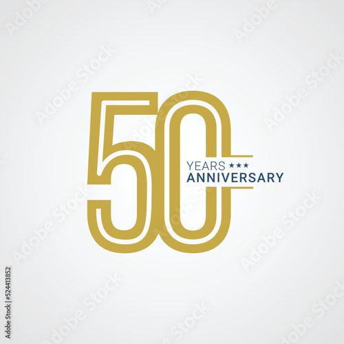 50 years anniversary badge vector illustration