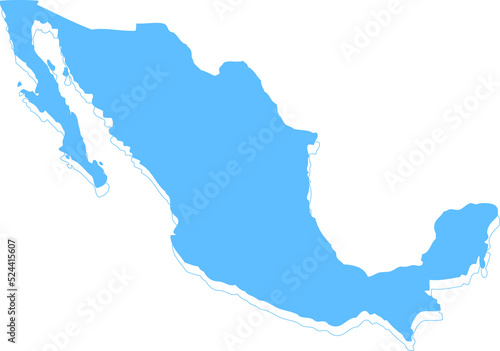 Mexico vector map.Hand drawn minimalism style.