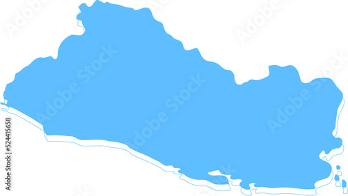 Salvador vector map.Hand drawn minimalism style.