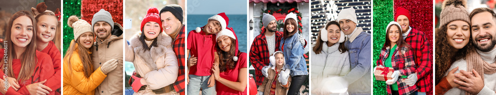Group of happy families on Christmas eve Group of happy families on Christmas eve