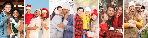 Collection of happy familie...