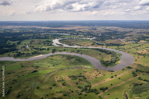 Bends of River Bug near Szumin village, Mazowsze region, Poland photo