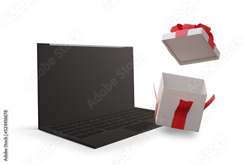 computer isolated with open...