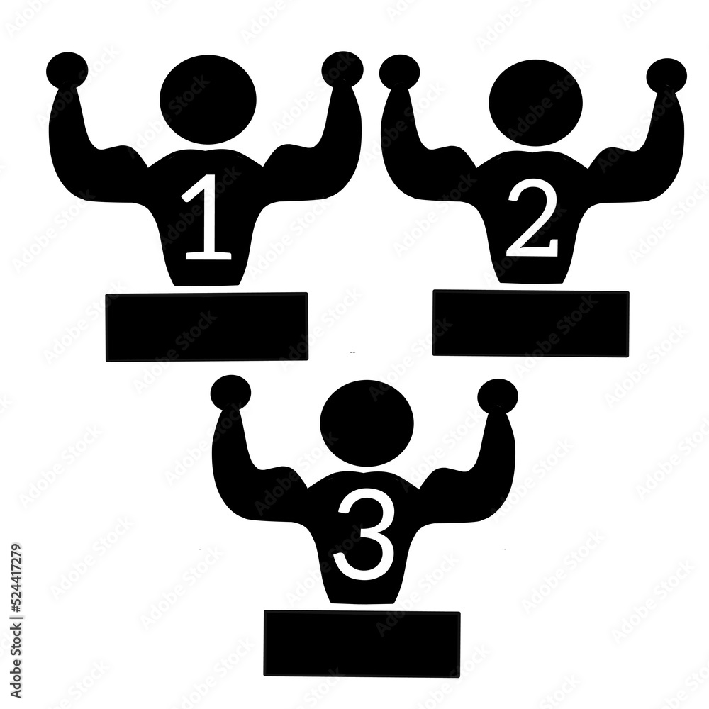 set of icons champions number 1.2.3. set of icons champions number 1.2.3.