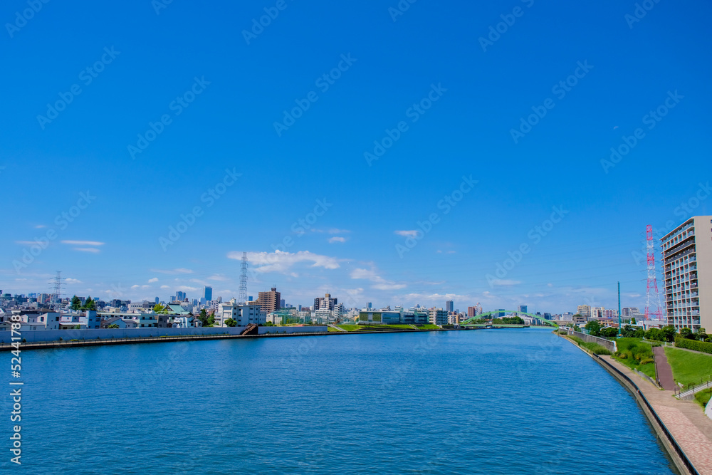 Fototapeta premium 尾久橋からの隅田川(王子方面)