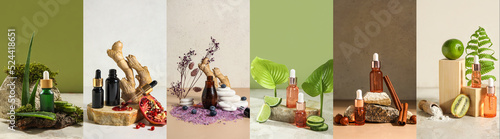 Collage with natural cosmet...