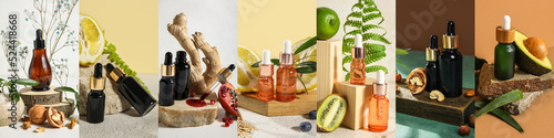 Collage with natural cosmet...