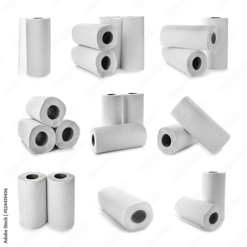 Set of paper towels isolated n white Set of paper towels isolated n white