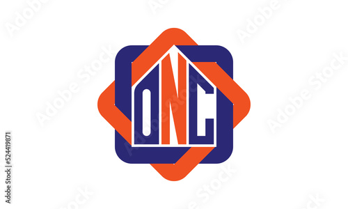 ONC three letter real estate logo with home icon logo design vector template | construction logo | housing logo | engineering logo | initial letter logo | minimalist logo | property logo | photo