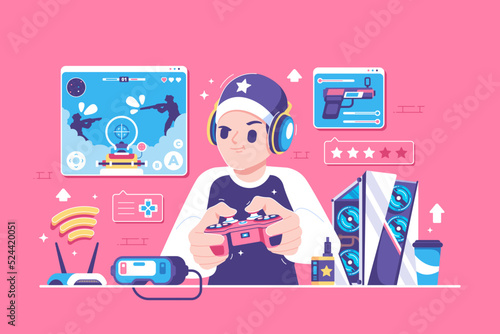 online gaming concept illustration design