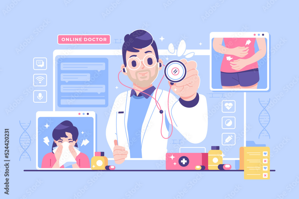 online doctor concept illustration design online doctor concept illustration design