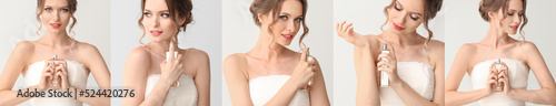 Set of pretty young bride w...