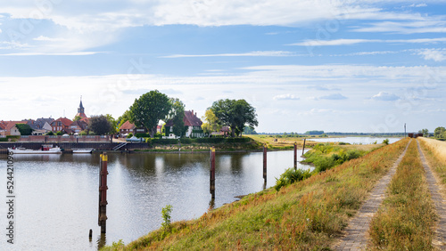 Wallpaper Mural Schnackenburg, Germany - August 3, 2022: Skyline Schnackenburg with Elbe river and border in Lower saxony Germany at the former inner-German border between East and West Germany Torontodigital.ca