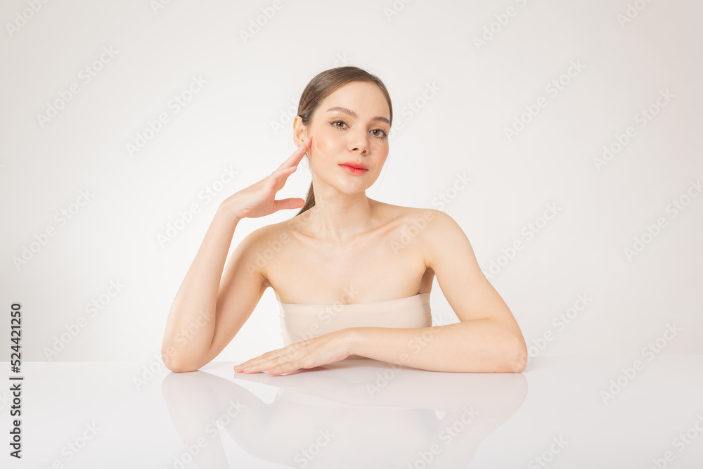 Portrait of a beautiful young asian female woman lady with clean, fresh and healthy smooth fair skin. Suitable for cosmetic, spa or massage advertisement, online social media and promotion sale usage. Portrait of a beautiful young asian female woman lady with clean, fresh and healthy smooth fair skin. Suitable for cosmetic, spa or massage advertisement, online social media and promotion sale usage.