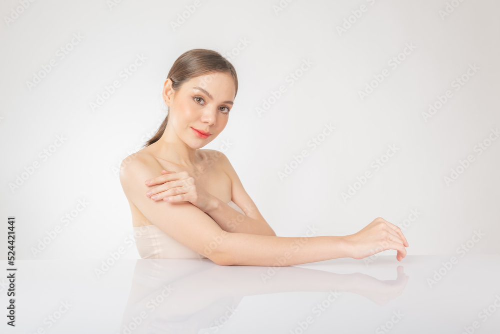 Portrait of a beautiful young asian female woman lady with clean, fresh and healthy smooth fair skin. Suitable for cosmetic, spa or massage advertisement, online social media and promotion sale usage. Portrait of a beautiful young asian female woman lady with clean, fresh and healthy smooth fair skin. Suitable for cosmetic, spa or massage advertisement, online social media and promotion sale usage.