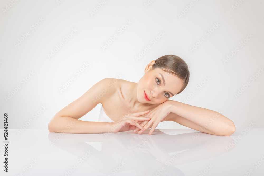 Portrait of a beautiful young asian female woman lady with clean, fresh and healthy smooth fair skin. Suitable for cosmetic, spa or massage advertisement, online social media and promotion sale usage. Portrait of a beautiful young asian female woman lady with clean, fresh and healthy smooth fair skin. Suitable for cosmetic, spa or massage advertisement, online social media and promotion sale usage.