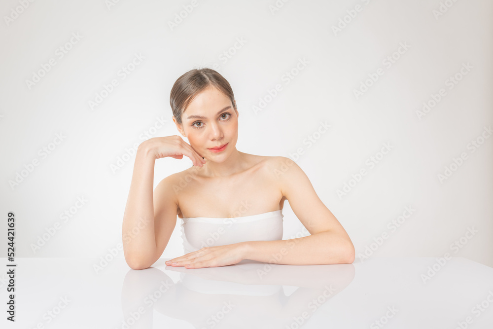 Portrait of a beautiful young asian female woman lady with clean, fresh and healthy smooth fair skin. Suitable for cosmetic, spa or massage advertisement, online social media and promotion sale usage. Portrait of a beautiful young asian female woman lady with clean, fresh and healthy smooth fair skin. Suitable for cosmetic, spa or massage advertisement, online social media and promotion sale usage.