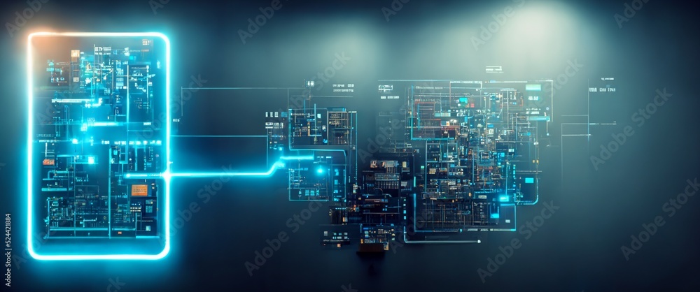 Abstract technology big data HUD background 