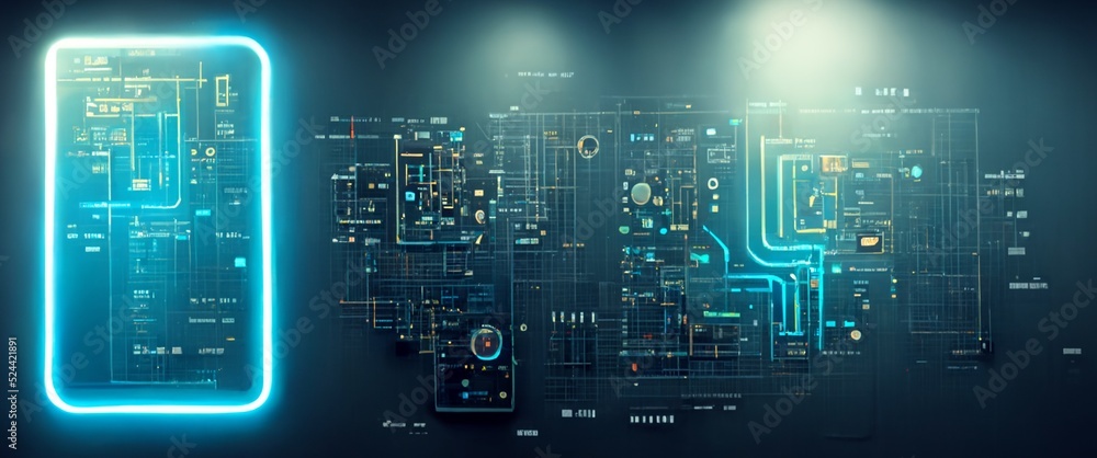 Abstract technology big data HUD background 