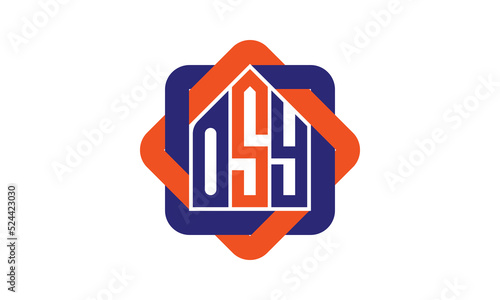 OSY three letter real estate logo with home icon logo design vector template | construction logo | housing logo | engineering logo | initial letter logo | minimalist logo | property logo |