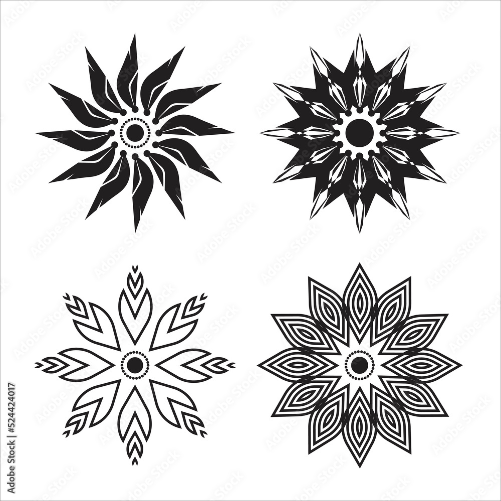 set of elements flower set of elements flower