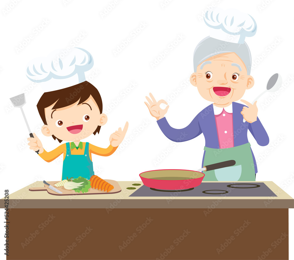 happy family cooking in the kitchen concept happy family cooking in the kitchen concept