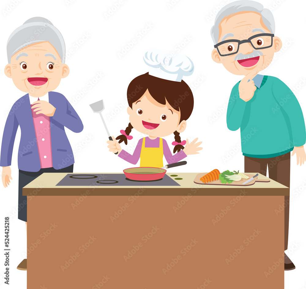 happy family cooking in the kitchen concept happy family cooking in the kitchen concept