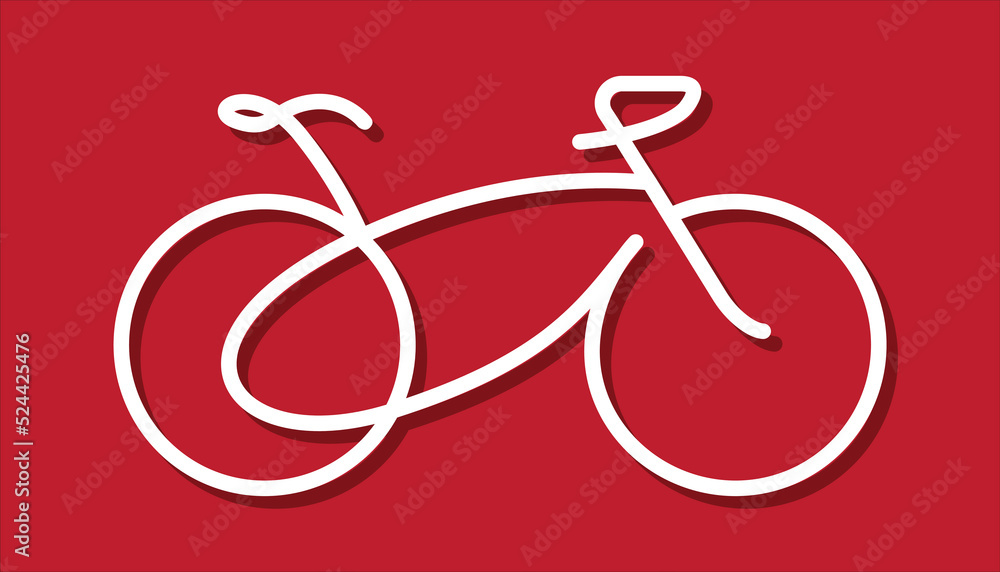 Cycling line pattern banner. World Bicycle day race tour. Sport icon