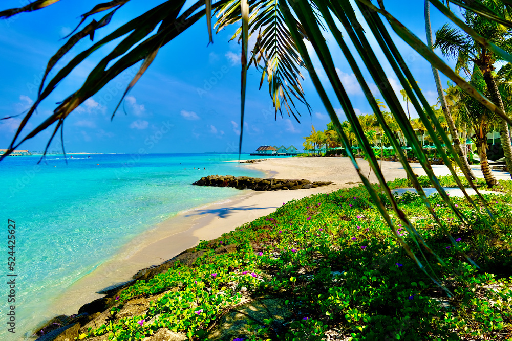 Malediven wunderschöner Blick auf den Strand 