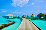 Malediven wunderschöner Blick auf die Wasservillen