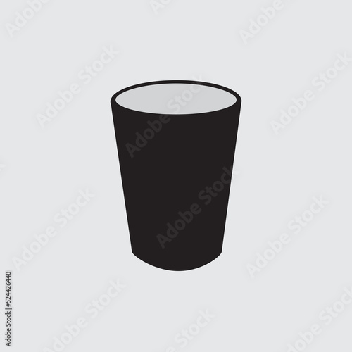 black glass for drinking, vector logo icon