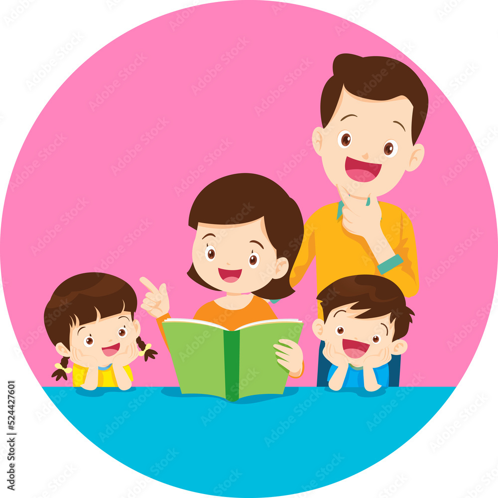 Family character-father mother and children Family character-father mother and children