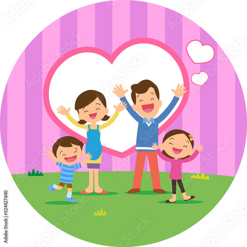 Family character-father mother and children