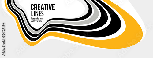 3D lines in motion vector abstract background, creative and dimensional curved stripes dynamic composition, motion and technology.