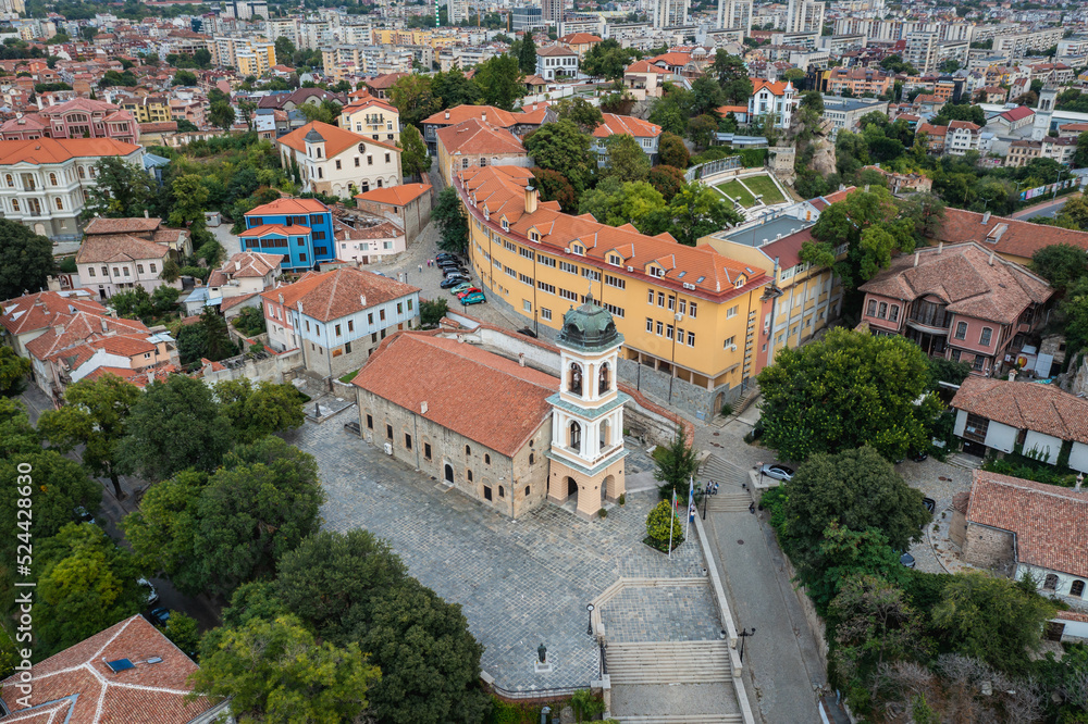 Ancient city and Church of Assumption of Holy Virgin in Plovdiv city in Bulgaria
