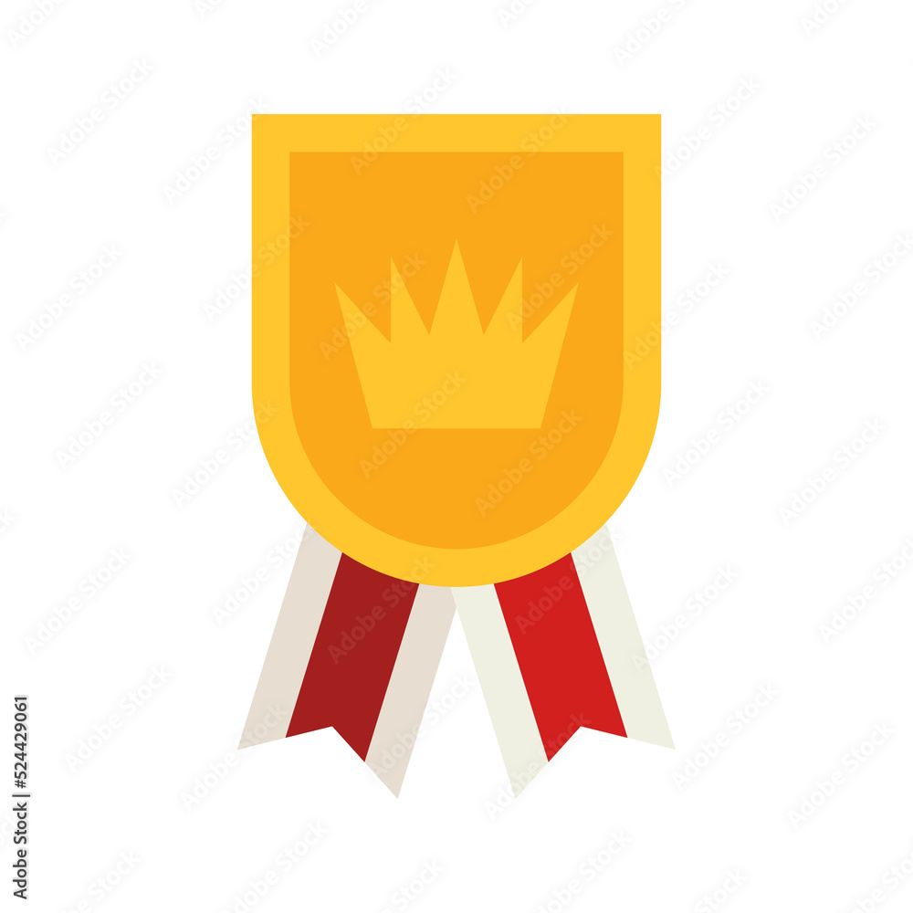 Gold medal with ribbon. Vector illustration Stock Vector | Adobe Stock