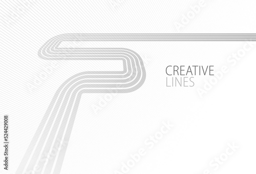 Wave lines in 3D perspective vector abstract background with smooth gradient of light grey and white monochrome colors, easy relaxing motion.