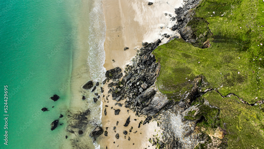 Aerial view of Ireland landscape by drone