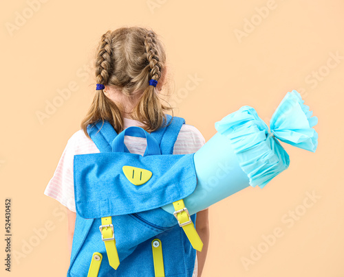 Cute little girl with schoo...
