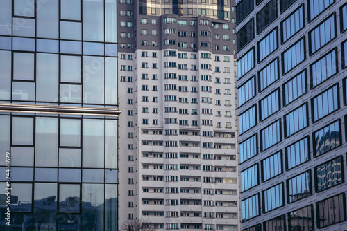 Apartments and office buildings in Warsaw city, Poland