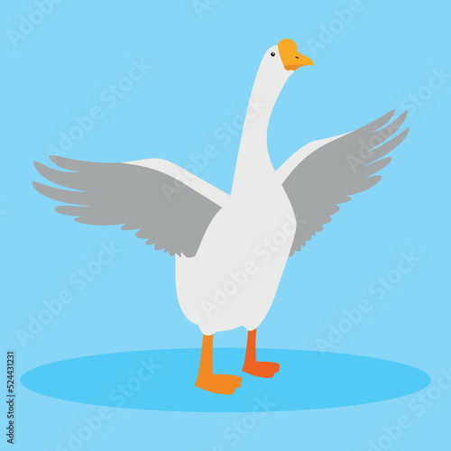 goose on a blue background