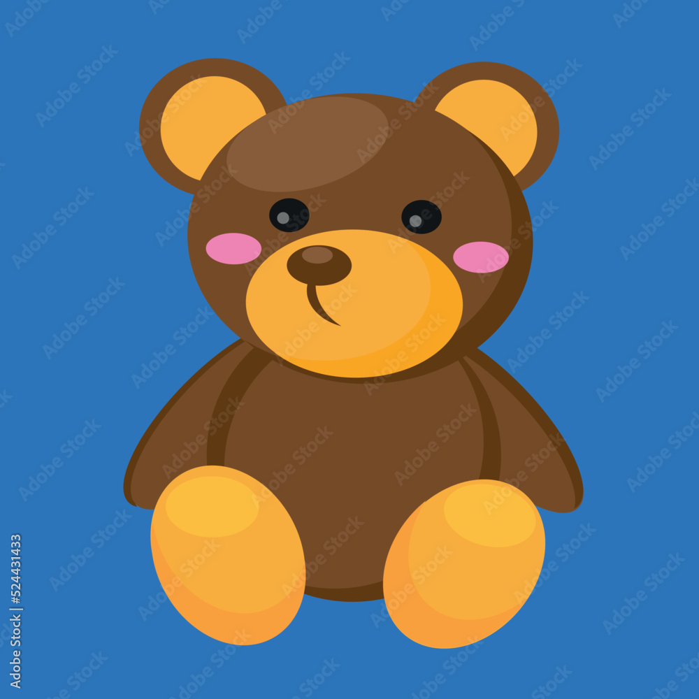 Obraz premium Teddy bear, illustration, vector, cartoon