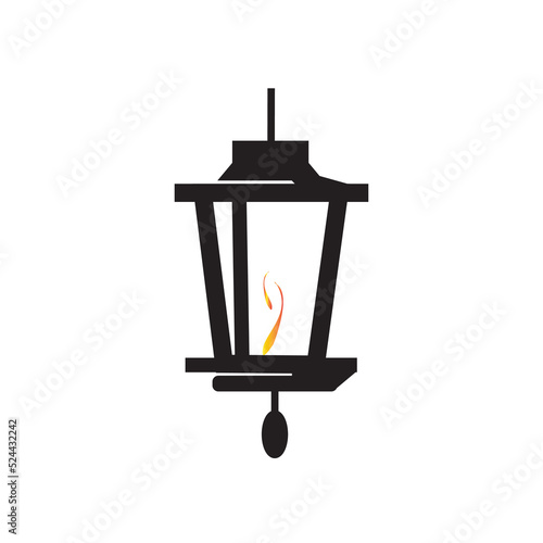 street lamp for the night vector logo icon