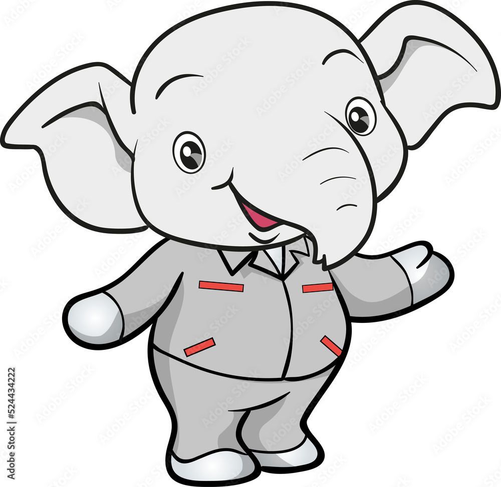 cute elephant mechanic worker mascot cartoon character cute elephant mechanic worker mascot cartoon character