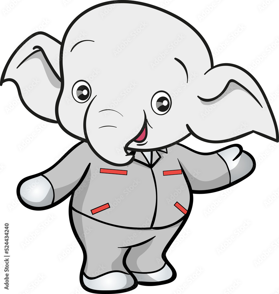 cute elephant mechanic worker mascot cartoon character cute elephant mechanic worker mascot cartoon character